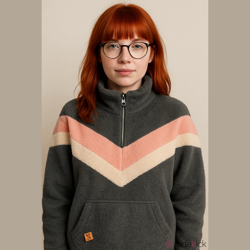 Simply Southern Women's 2XL Gray Chevron Fleece Pullover Sweatshirt